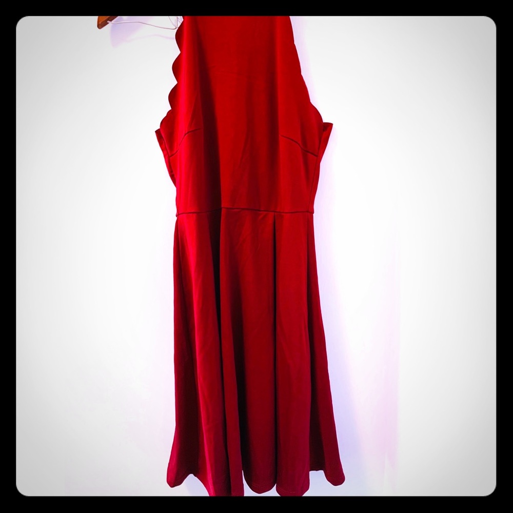 Red scalloped dress